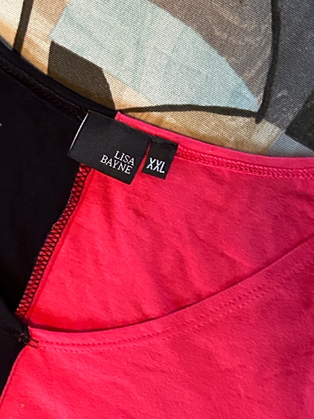 Sleeveless Colorblock Asymmetrical Midi Dress in Black & Hot Pink - Picture 5 of 7